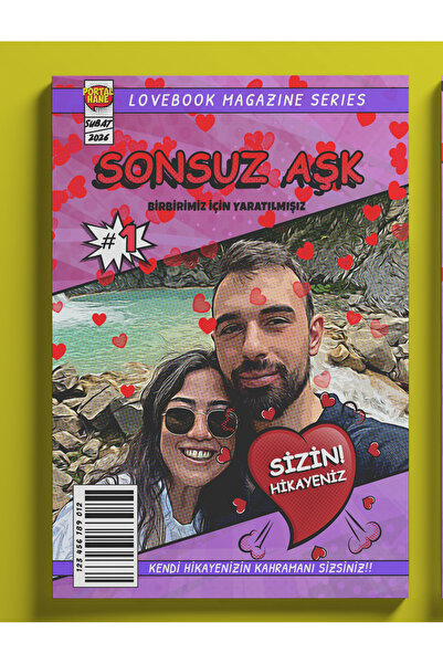 Kişiye Özel Çizgi Roman Poster – Fotoğraftan Karikatür, Sevgiliye Özel Hediye
