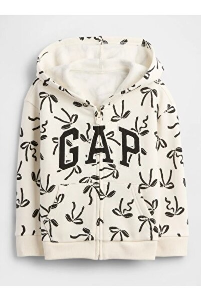 GAP Kids Gap Kız Bebek Karma Baskı Şardonlu Fermuarlı Ceket 6 Ay-5 Yaş EKRU