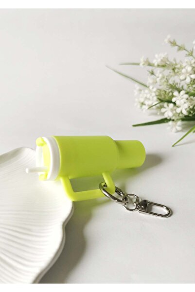 Halley Concept Mini Thermos Figured Charm Keychain Neon Green – Plastic Bag O...