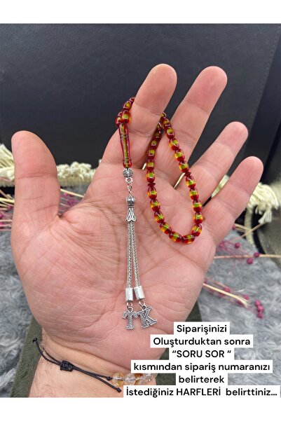 Kttesbihaksesuar 4x7 mm BİLEK BOY GALATASARAY RENKLİ HARFLİ SÜRMELİ TOZ KEHRİ...