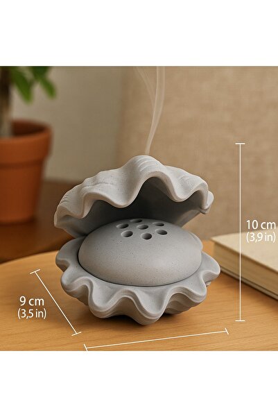 Generic Gray/Silver Color Shell Shaped Elegant Design Incense Burner - Small ...