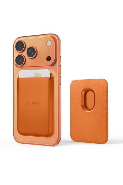 Tech-Protect MAGWALLET MAGSAFE UNIVERSAL MAGNETIC CARD HOLDER ORANGE