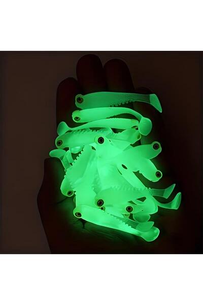 valkyrie 20 Adet Fosforlu Silikon Balık Yemi 5cm – Gece Parlayan Glow Yapay Y...