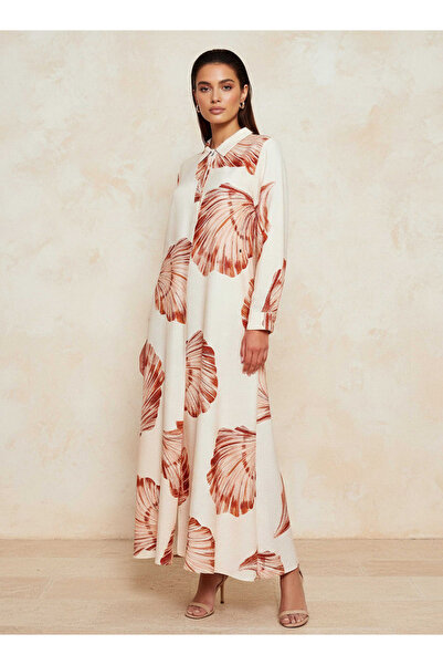 Iconic Printed A-line Women Dress with Concealed Placket