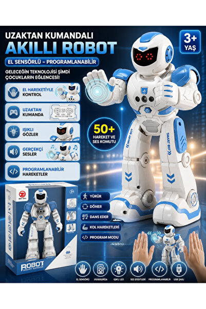 TRUST STORE Uzaktan Kumandalı Akıllı Robot El Sensörlü Programlanabilir Işıkl...