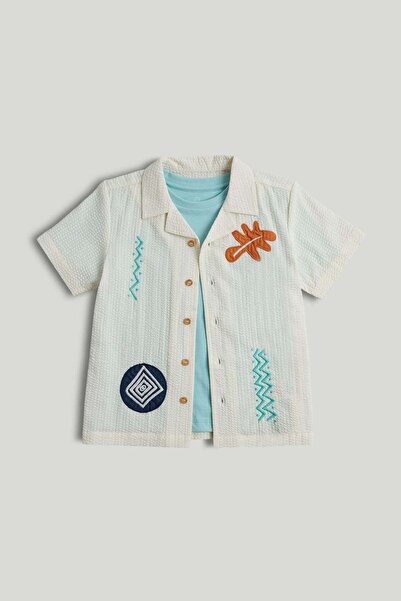 MOTHERCARE طقم قميص وتي شيرت من قماش السيرسكر