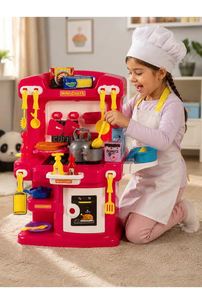 Retoys Mutfak Şefi Peranın Mutfağı Role Play 47 Pcs Fırın Ocak Aksesuarlı Eğitici Beceri Geliştirici