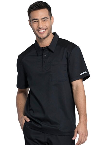 Cherokee UNIFORMS Τσερόκι WW615 Ανδρική Μπλούζα Πόλο Ιατρική, Μαύρη