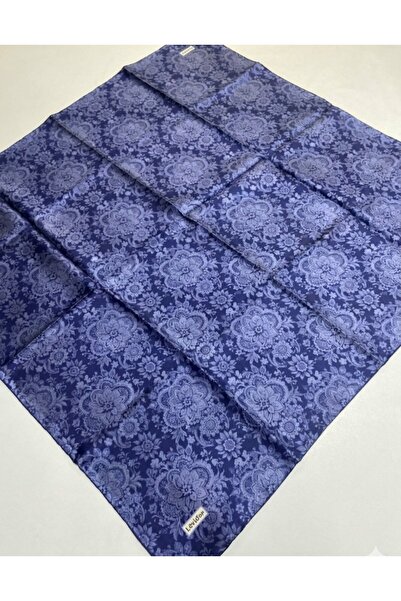 Levidor Φουλάρι Tivil Pure Silk IST 3025-2 Μπλε ναυτικό με σχέδιο λουλουδιών