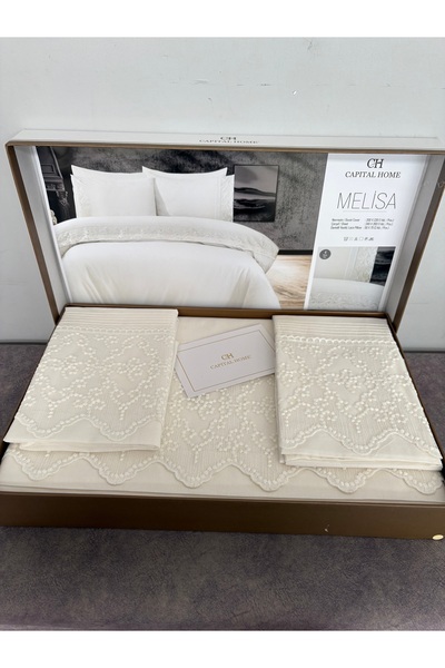 Capital Home DANTELLİ ÇİFT KİŞİLİK NEVRESİM TAKIMI 4 lü SET