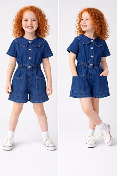 musab kids KIZ ÇOCUK DENİM KOT TULUM