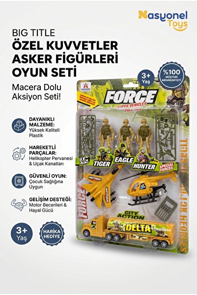 NASYONEL TOYS City Action Özel Kuvvetler Asker Figürleri Helikopter Uçak Oyun...