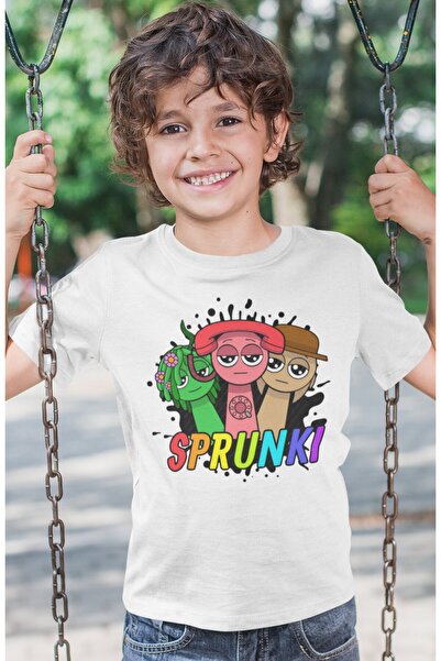 SEVBANO Tricou pentru copii cu imprimeu Sprunki, unisex, cu desene animate (1...