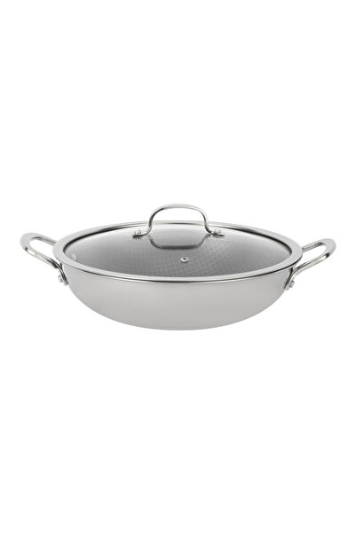 ROYALFORD Honeycomb Wokpan with Glass Lid 28 cm