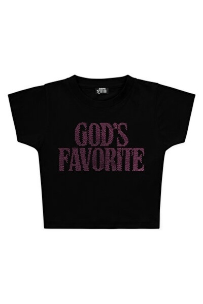 yiou trendy clothing 3 ROPE Gods Favorite Stone Printed Crop T-Shirt