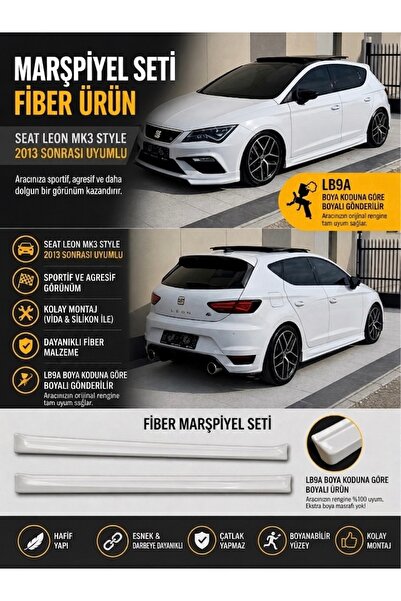 DEMİRTUNİNG Seat Leon Mk3 Mk3,5 Aero Marşpiyel Beyaz Boyalı Lb9a Şeker Beyazı...