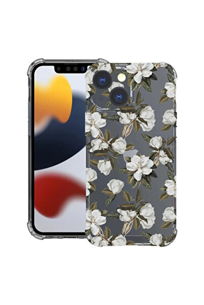 bestcase Husă Antișoc pentru Apple iPhone 15, Florală - Flori de Magnolie Pas...