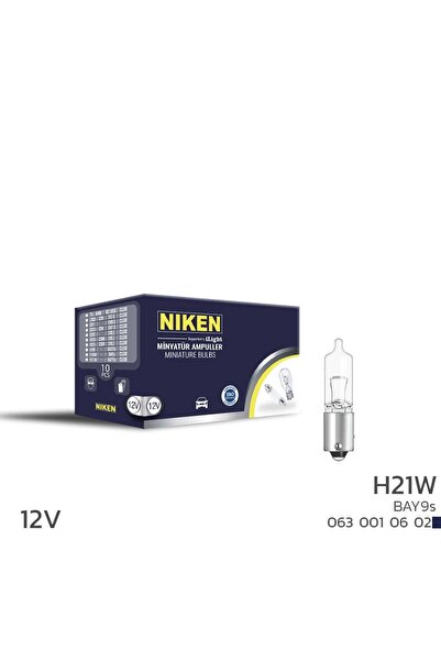 Niken H21W 12V Ampul BAY9S 10'Lu
