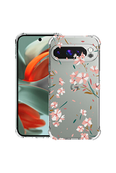 bestcase Husă Antișoc pentru Google Pixel 10 / Pixel 10 Pro, Florală - Roz Pa...