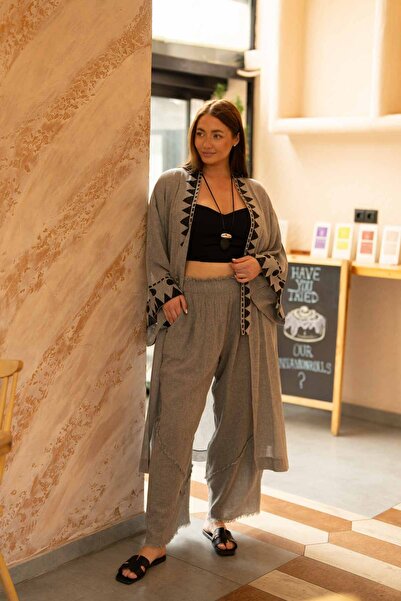 Butik Suat Keten Plazzo Kadın Pantolon