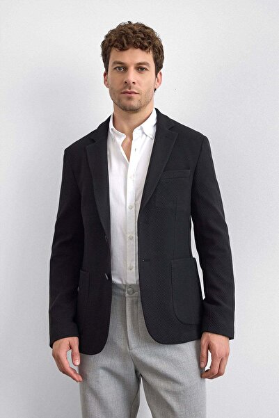 Back And Bond Black Mono Collar Jacket