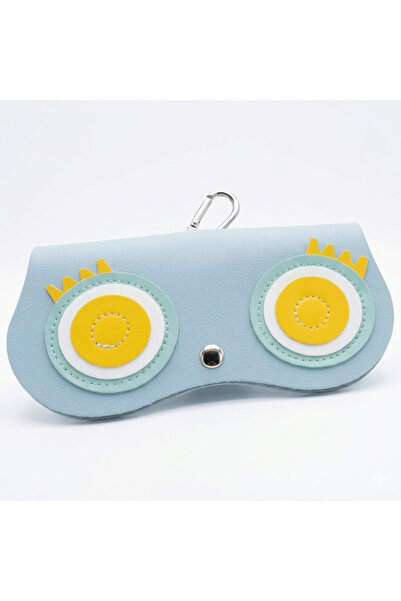 Other Glasses Case in the Shape of Eyes in the Form of a Peacock in Mustard Color