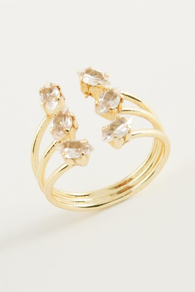 ZERO LAND Ilkeshop Oval Zircon Stone (05802) Ring-Silver Color