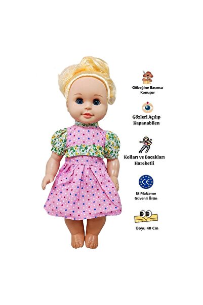 Magicway 44 cm Et Bebek Göbeğine Basınca Konuşan Gözleri Açılıp Kapanabilen O...
