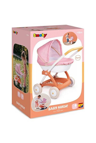 Smoby Baby Nurse Chulli Pop Oyuncak Bebek Arabası Pusetli ve Başlıklı, Pembe 254124