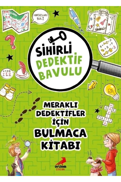 Erdem Çocuk Sihirli Dedektif Bavulu 8 - Meraklı Dedektifler İçin Bulmaca Kitabı