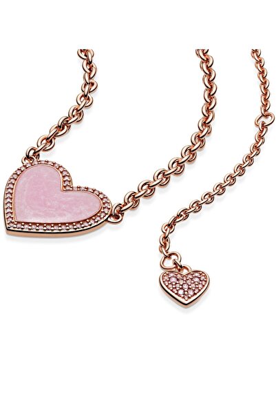Verci Pink Swirl Heart Necklace for Women, Elegant Fashion Pendant Jewelry wi...