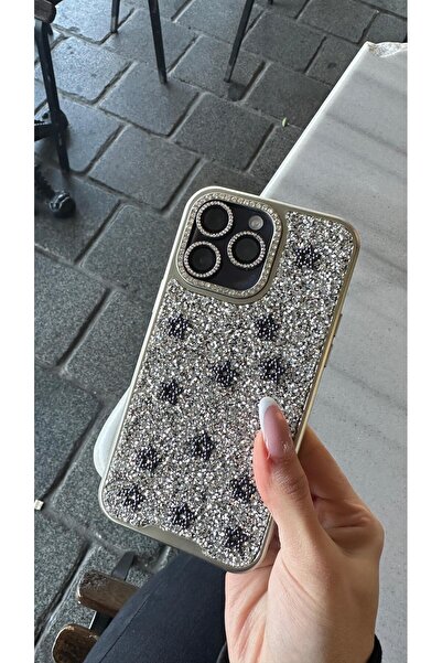 WFC iPhone 16 Pro Max Uyumlu Taşlı Parlak Yıldız Desenli Lüks Kamera Korumalı...