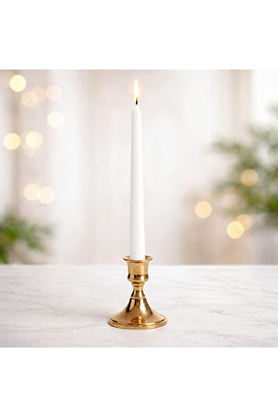 Şamdan Mum | Dekoratif Uzun Mum Gold Şamdan Uyumlu |4 adet | 26cm