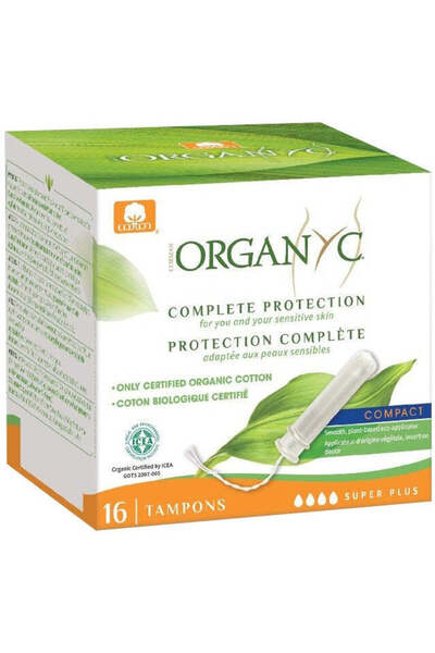 Organyc Tampoane SUPER PLUS din bumbac organic, cu aplicator 16 buc