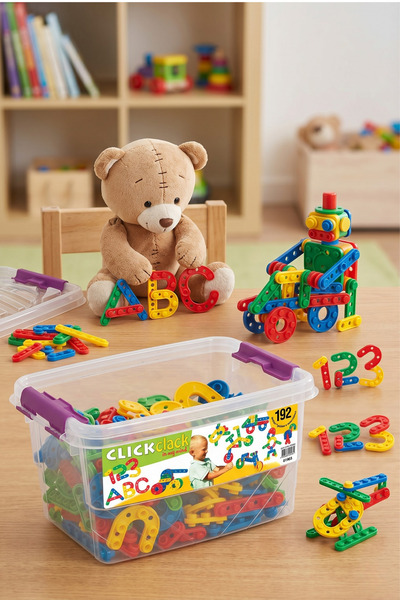craftivio Click Clack 192 Pieces Educational Snap and Build Blocks Intelligen...