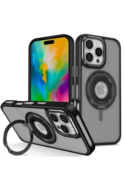 Joko غطاء حماية ILKESHOP لهاتف iPhone 16 Pro مع حامل Magsafe (190221) - أسود