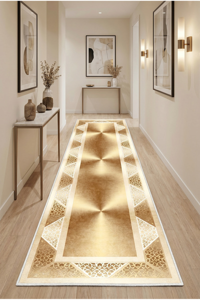 VOPTEKS Gold Halı Yolluk Makinede Yıkanabilir Kaymaz Taban Halı