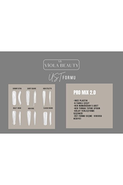 VB VIOLA BEAUTY VIOLA BEAUTY ÜST FORMLARI -( Protez Tırnak Uzatma İşlemi İçin...
