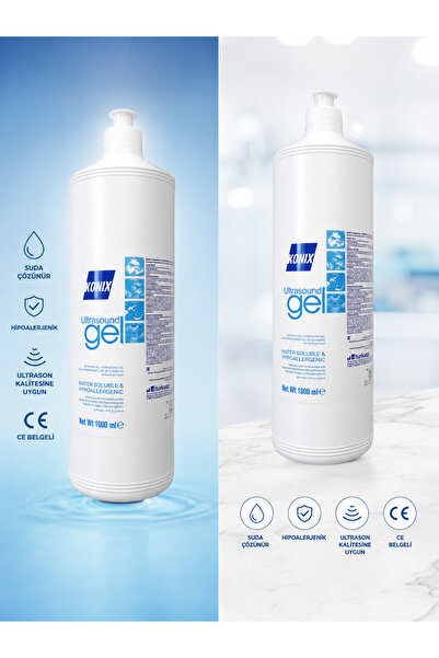 Konix Ultrasound Gel 1000 ml Ultrason Jeli Su Bazlı Hipoalerjenik İletken Jel