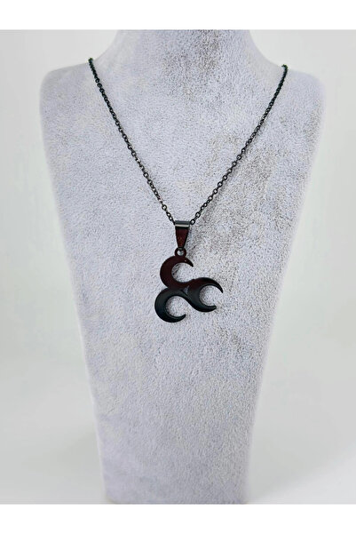 EASERA TİCARET Three Crescent Steel Men's Necklace