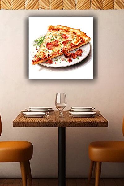 Lucena Pizza Slice Metal Painting Italian Kitchen Themed Decorative Wall Pain...