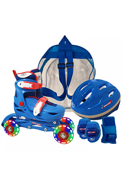 Junios Roller set with equipment, wheels with lights, adjustable size 25-28, ...