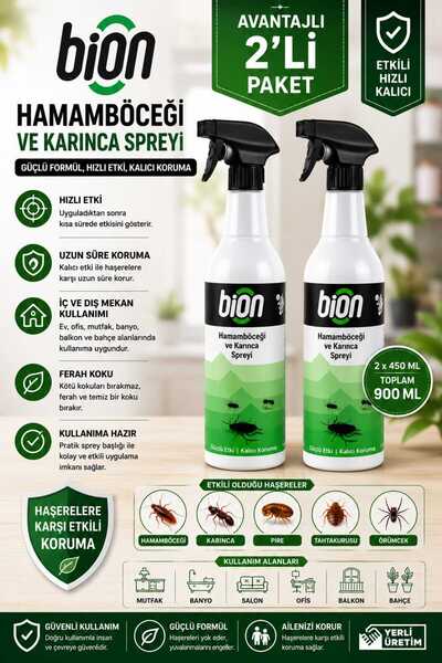 Bion Hamam Böceği ve Karınca Spreyi 450ml ( 2 Adet)