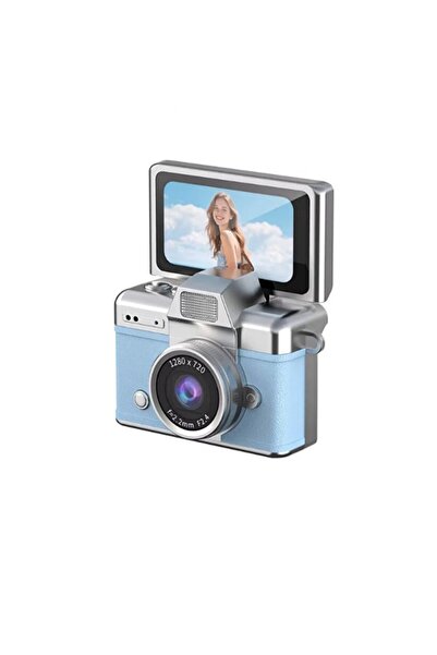 Çeşithane LK-027 Mini Dijital Kamera 1080P Döner Ekran Vlog Kamera-Mavi