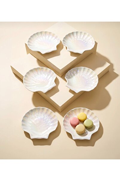 Home Pearl İnci 6 Kişilik Porselen Tatlı Tabağı 14 Cm