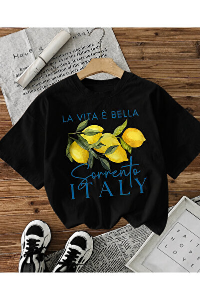 Boi Tricou de damă cu imprimeu La Vita e Bella Sorrento