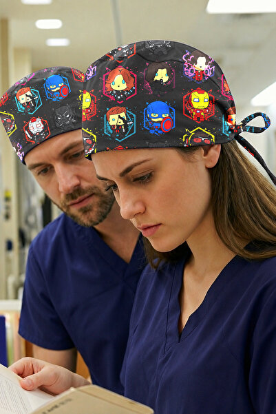Lion Üniforma MRV Desenli Unisex Cerrahi Bone Hemşire ve Doktor Bone