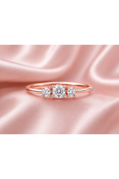 Cecile Jewellery Tria Star Gümüş Yüzük, 925 Ayar Zirkon Tria Star Gümüş Yüzük