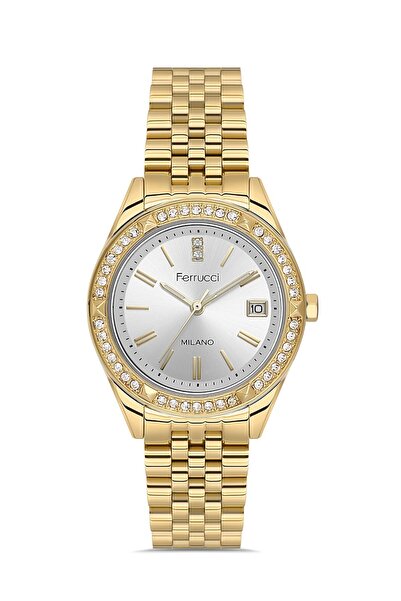 Ferrucci Gold Color 34 mm Women's Wristwatch and Bracelet