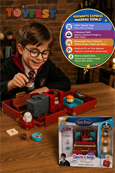 TOYFEST Harry Potter Squishmallows Hogwarts Express Mini Figür Çantalı Oyun S...